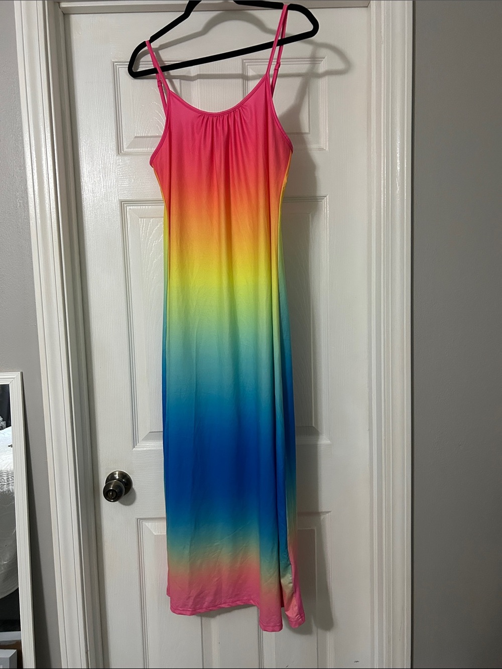 Women’s Rainbow Ombre Tank Long Summer Dress Size XL